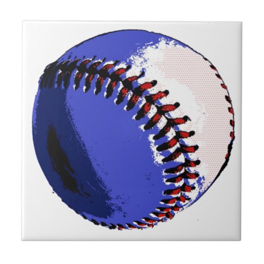 Pop Art Baseball Tegeltje (Voorkant)