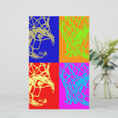 Pop Art Basketbal Briefpapier (Staand voorkant)