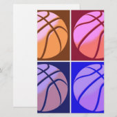 Pop Art Basketbal Briefpapier (Voorkant / Achterkant)