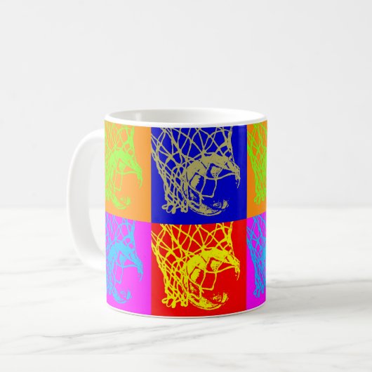 Pop Art Basketbal Classic White Coffee Mok (Voorkant links)