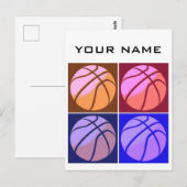 Pop Art Basketbal Jouw naam Briefkaart (Voorkant / Achterkant)