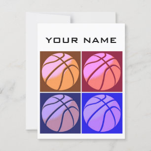 Pop Art Basketbal Jouw naam Briefkaart