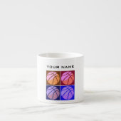 Pop Art Basketbal Jouw naam Espresso Kop (Voorkant)