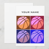Pop Art Basketbal Jouw naam Feestdagenkaart (Voorkant / Achterkant)