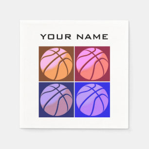 Pop Art Basketbal Jouw naam Servet