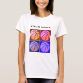 Pop Art Basketbal Jouw naam T-shirt (Voorkant)