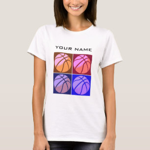 Pop Art Basketbal Jouw naam T-shirt