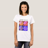 Pop Art Basketbal Jouw naam T-shirt (Voorkant volledig)