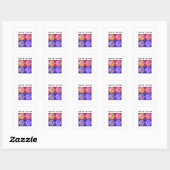 Pop Art Basketbal Jouw naam Vierkante Sticker (Vel)