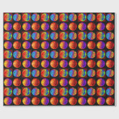 Pop Art Basketbal Kerst Wrapping Papier (Vlak)