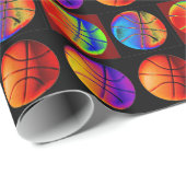 Pop Art Basketbal Kerst Wrapping Papier (Rol Hoek)
