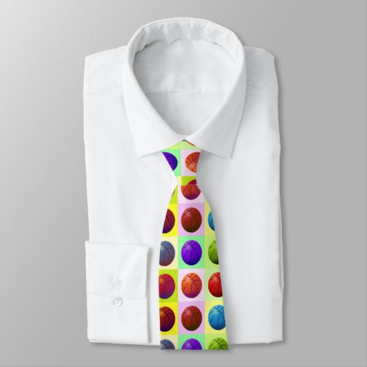 Pop Art Basketbal Neckwear Stropdas (Gebonden)