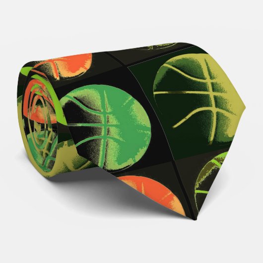 Pop Art Basketbal Neckwear Stropdas (Opgerold)
