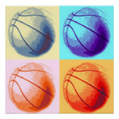 Pop Art Basketbal Perfect Poster (Voorkant)