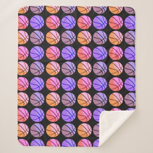Pop Art Basketbal Sherpa Deken (Voorkant)