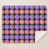 Pop Art Basketbal Sherpa Deken (Voorkant (horizontaal))