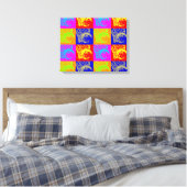 Pop Art Basketbal Uniek Trendy Ingewikkeld Canvas (Insitu (Slaapkamer))
