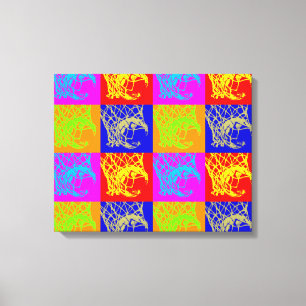 Pop Art Basketbal Uniek Trendy Ingewikkeld Canvas Afdruk