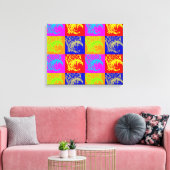 Pop Art Basketbal Uniek Trendy Ingewikkeld Canvas Afdruk (Insitu (Woonkamer))