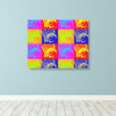 Pop Art Basketbal Uniek Trendy Ingewikkeld Canvas Afdruk (Insitu (Houten vloer))