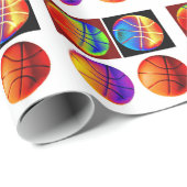 Pop Art Basketbal Wrapping Papier (Rol Hoek)