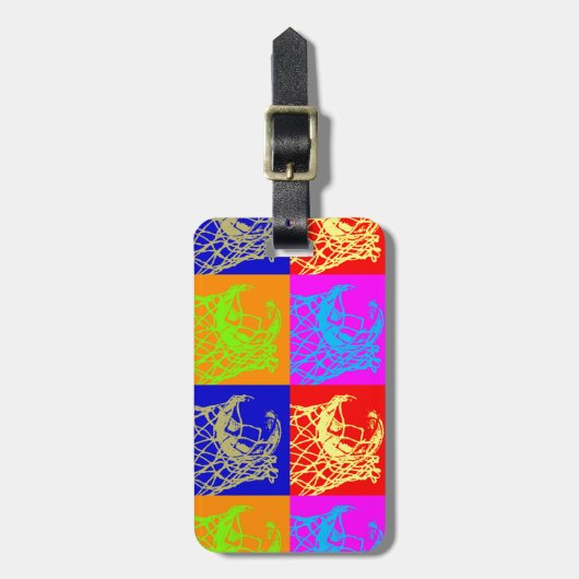 Pop Art Basketball Bagagelabel (Voorkant verticaal)