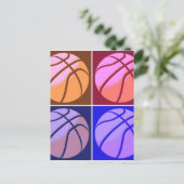Pop Art Basketball Briefkaart (Staand voorkant)