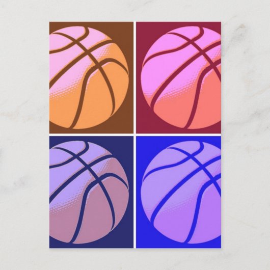 Pop Art Basketball Briefkaart (Voorkant)