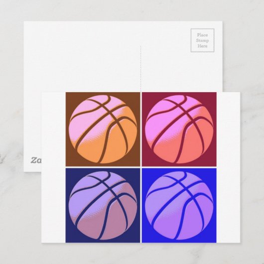 Pop Art Basketball Briefkaart (Voorkant / Achterkant)