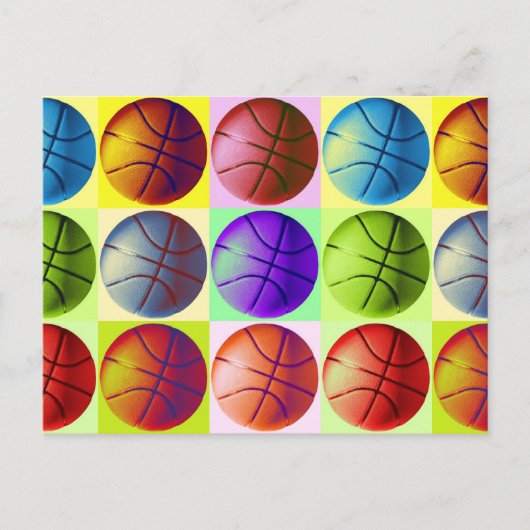 Pop Art Basketball Briefkaart (Voorkant)