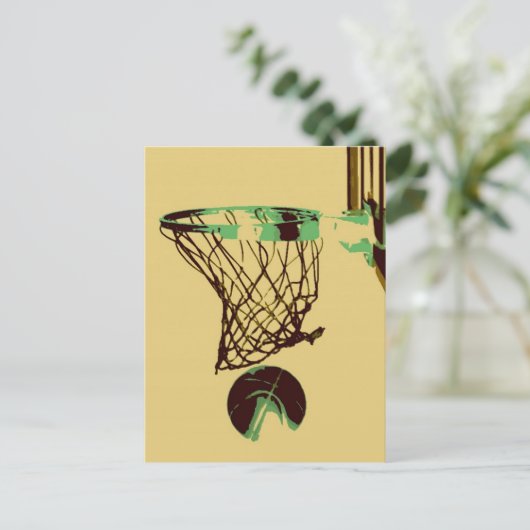 Pop Art Basketball Briefkaart (Staand voorkant)