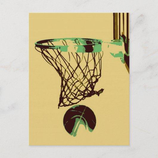 Pop Art Basketball Briefkaart (Voorkant)