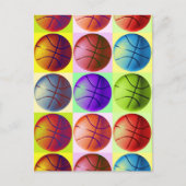 Pop Art Basketball Briefkaart (Voorkant)