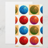 Pop Art Basketball Briefpapier (Voorkant / Achterkant)