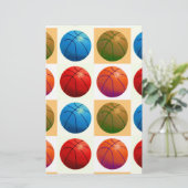 Pop Art Basketball Briefpapier (Staand voorkant)