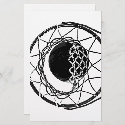 Pop Art Basketball Briefpapier (Voorkant / Achterkant)