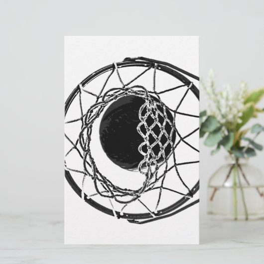 Pop Art Basketball Briefpapier (Staand voorkant)