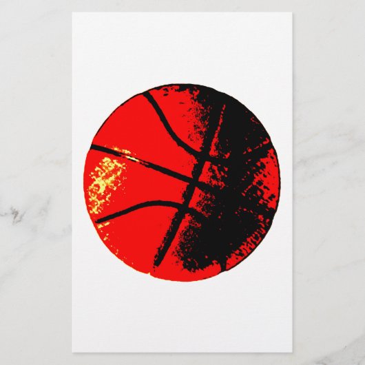Pop Art Basketball Briefpapier (Voorkant)