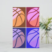 Pop Art Basketball Briefpapier (Staand voorkant)