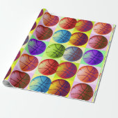 Pop Art Basketball Cadeaupapier (Uitgerold)