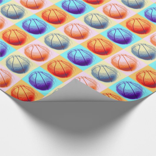 Pop Art Basketball Cadeaupapier (Hoek)