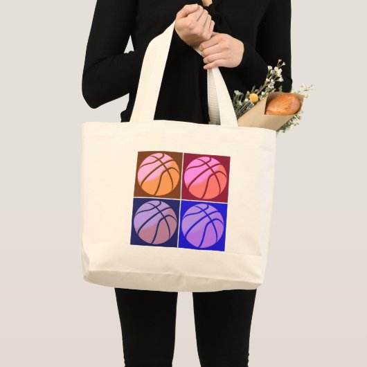 Pop Art Basketball Grote Tote Bag (Voorkant (product))