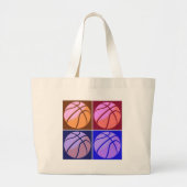 Pop Art Basketball Grote Tote Bag (Voorkant)