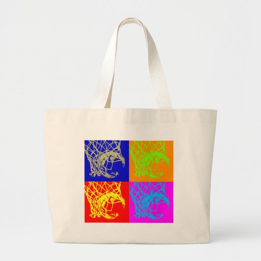 Pop Art Basketball Grote Tote Bag (Voorkant)