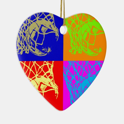 Pop Art Basketball Keramisch Ornament (Rechts)