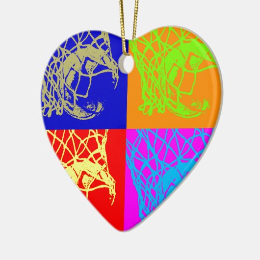 Pop Art Basketball Keramisch Ornament (Links)