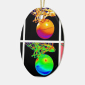 Pop Art Basketball Keramisch Ornament (Links)