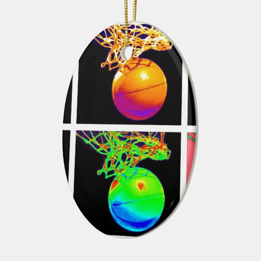 Pop Art Basketball Keramisch Ornament (Links)