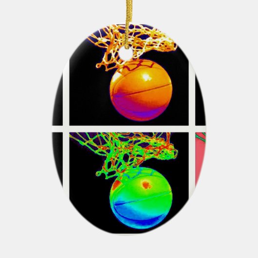 Pop Art Basketball Keramisch Ornament (Voorkant)