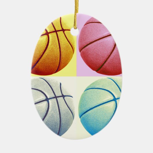 Pop Art Basketball Keramisch Ornament (Voorkant)